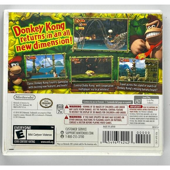 Donkey Kong Country Returns Nintendo 3DS 2013 CIB Complete - Picture 4 of 5
